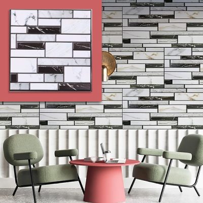 3D αυτοκόλλητα τοίχου με εμφάνιση μαρμάρου (10 τεμ./0,9 m²) | MARBLEBLOCKS